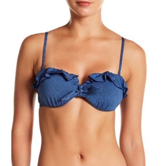 Lucky Brand All the Frills Side Sash 2-piece Blue Bikini with Convertible Straps - Picture 10 of 10